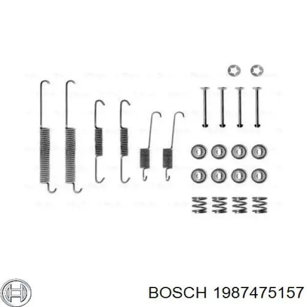 1987475157 Bosch монтажный комплект задних барабанных колодок