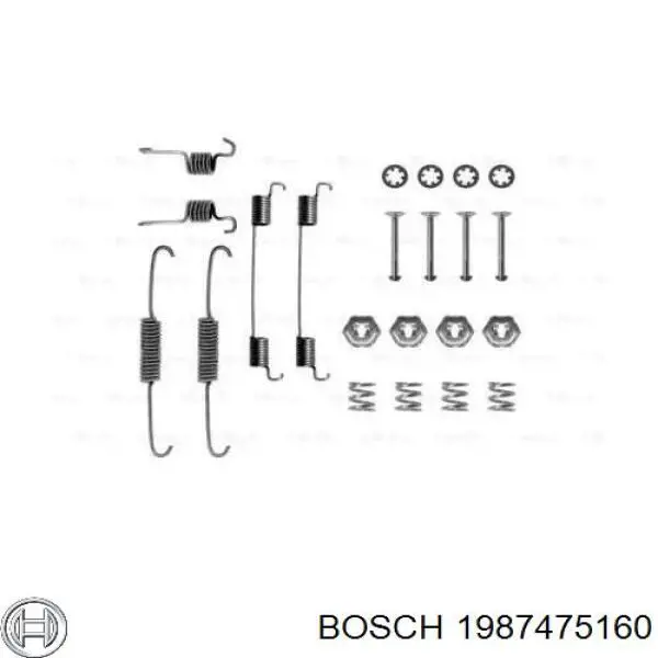 1987475160 Bosch Комплект пружинок крепления дисковых колодок, задних