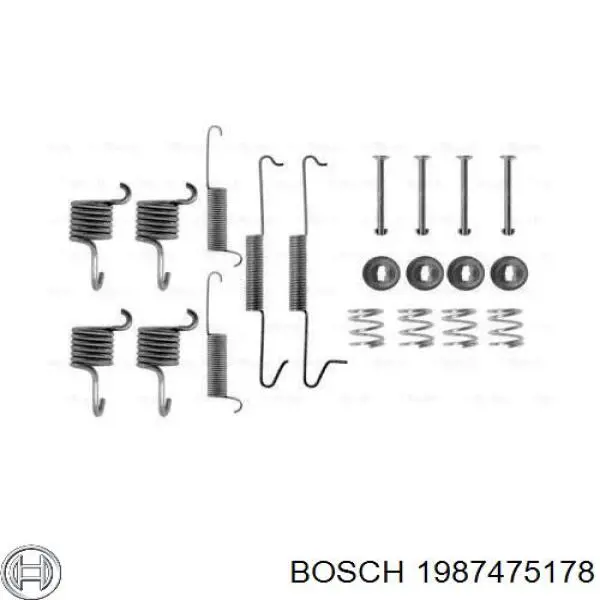 1987475178 Bosch монтажный комплект задних барабанных колодок