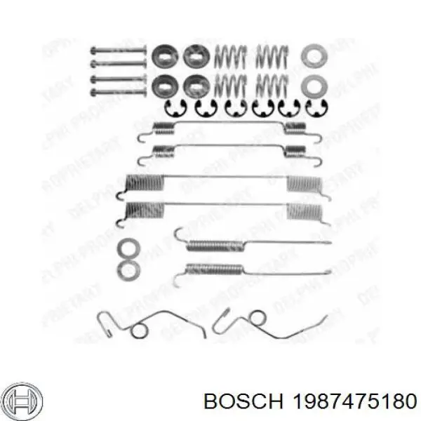 Ремкомплект тормозов задних Bosch 1987475180 цена, от 16.82 USD