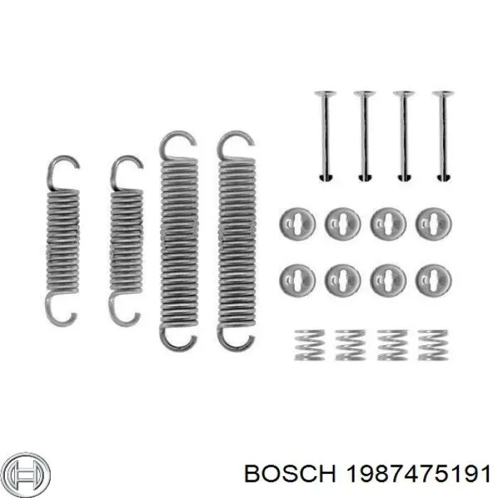 Монтажный комплект задних барабанных колодок 1987475191 Bosch