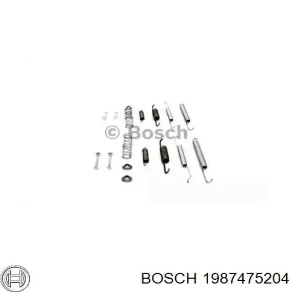 Купить 1987475204 Bosch Монтажный комплект задних барабанных колодок