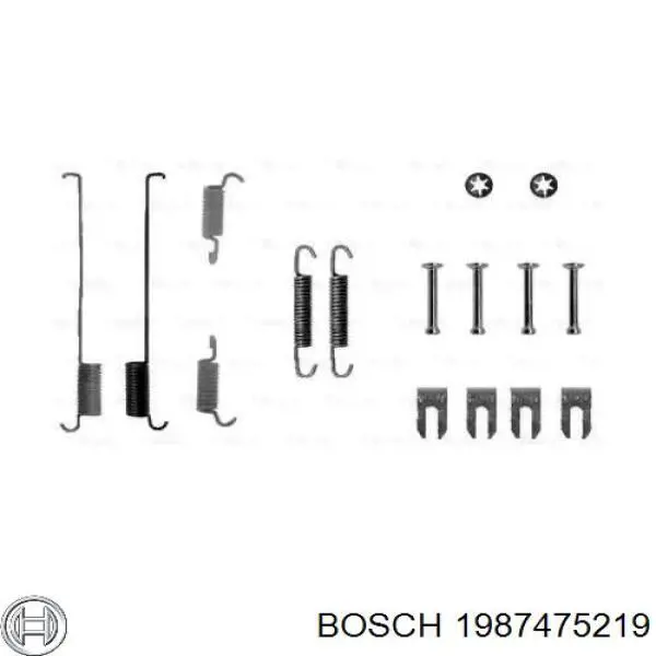 1987475219 Bosch монтажный комплект задних барабанных колодок