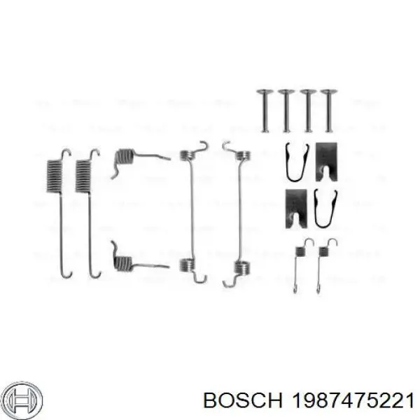 Монтажний комплект задніх барабанних колодок 1987475221 Bosch