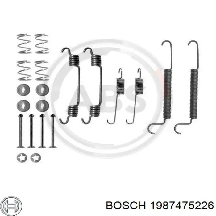 Купить 1987475226 Bosch Монтажный комплект задних барабанных колодок