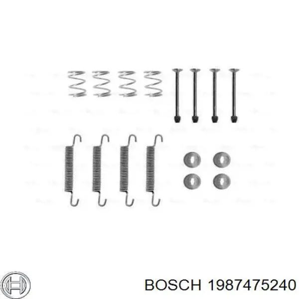 1987475240 Bosch монтажный комплект задних барабанных колодок