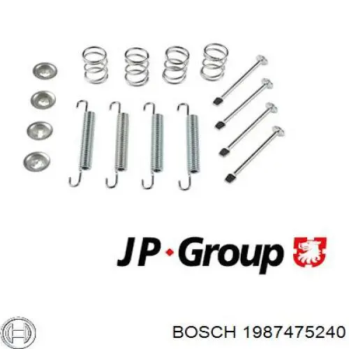 Купить 1987475240 Bosch Монтажный комплект задних барабанных колодок