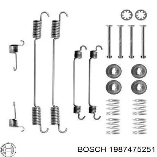 Монтажний комплект задніх барабанних колодок 1987475251 Bosch