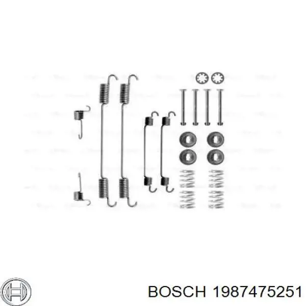 Монтажный комплект задних барабанных колодок 1987475251 Bosch