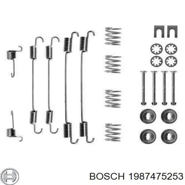 Монтажний комплект задніх барабанних колодок 1987475253 Bosch