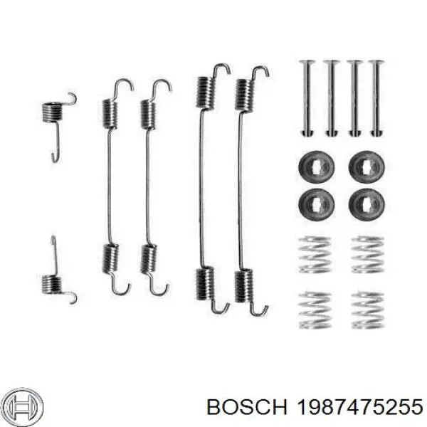 1987475255 Bosch монтажный комплект задних барабанных колодок
