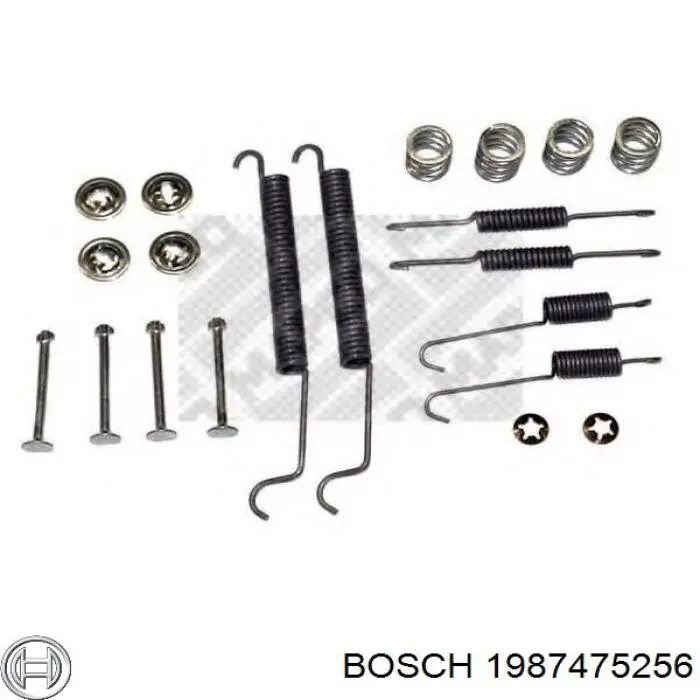 Установочный комплект задних барабанных колодок Bosch 1987475256 цена, от 5.25 USD
