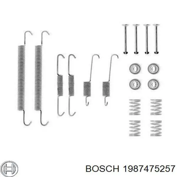 1987475257 Bosch монтажный комплект задних барабанных колодок