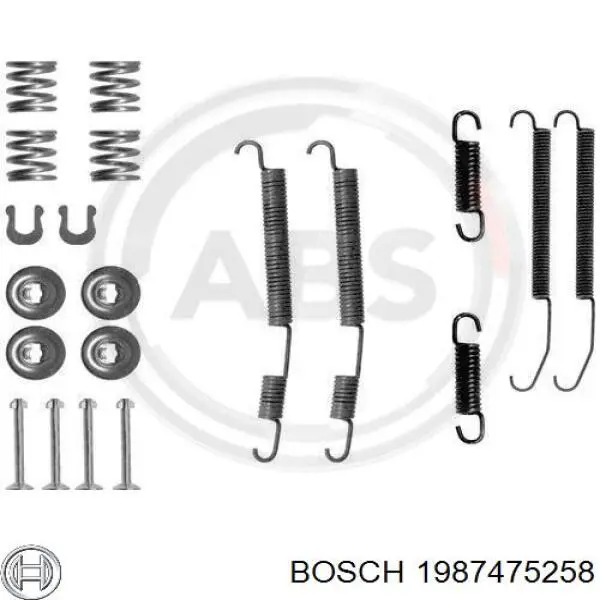 1987475258 Bosch Комплект монтажный задних барабанных колодок