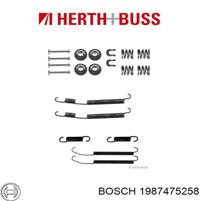 Kit de montaje, zapatas de freno traseras 1987475258 Bosch