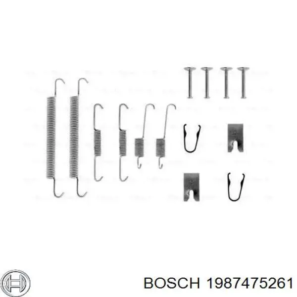 1987475261 Bosch монтажный комплект задних барабанных колодок