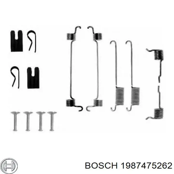 1987475262 Bosch монтажный комплект задних барабанных колодок