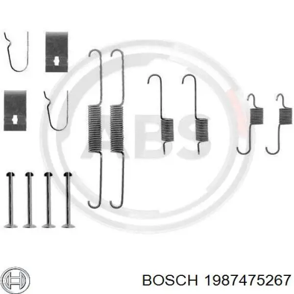 Монтажный комплект задних барабанных колодок 1987475267 Bosch