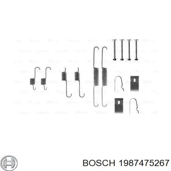 Kit de montaje, zapatas de freno traseras 1987475267 Bosch