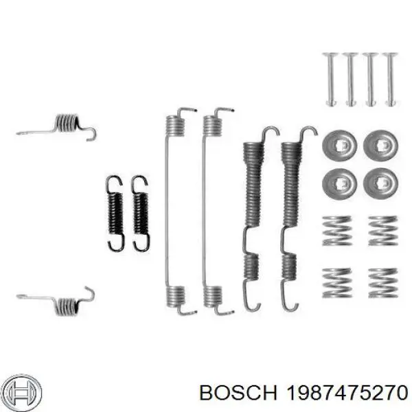 1987475270 Bosch монтажный комплект задних барабанных колодок