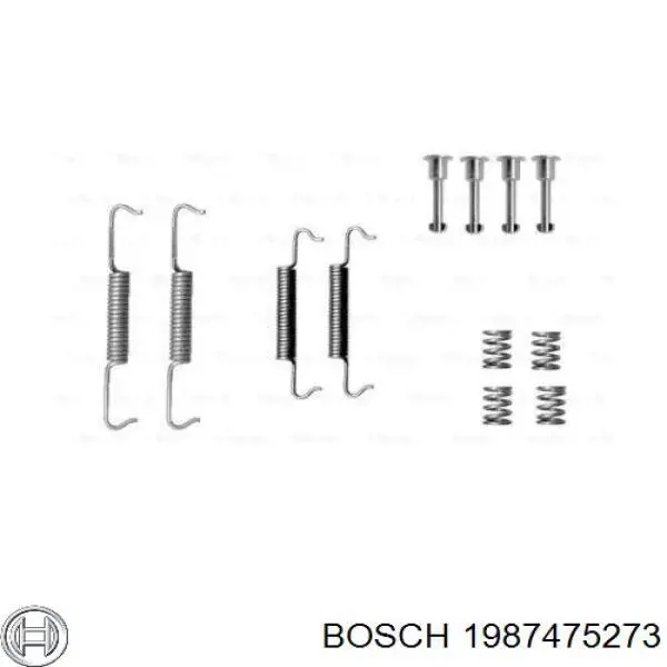 1987475273 Bosch монтажный комплект задних барабанных колодок