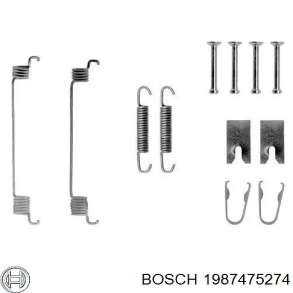 1987475274 Bosch монтажный комплект задних барабанных колодок