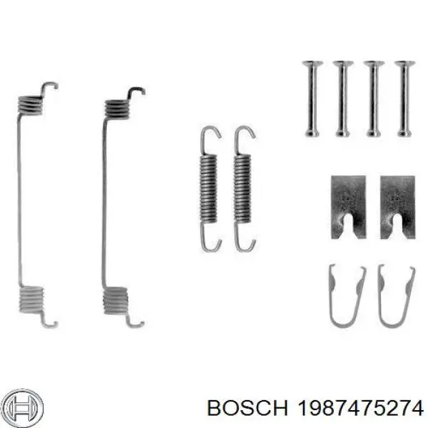 Монтажный комплект задних барабанных колодок 1987475274 Bosch