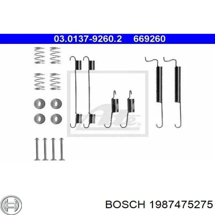 Монтажный комплект задних барабанных колодок 1987475275 Bosch