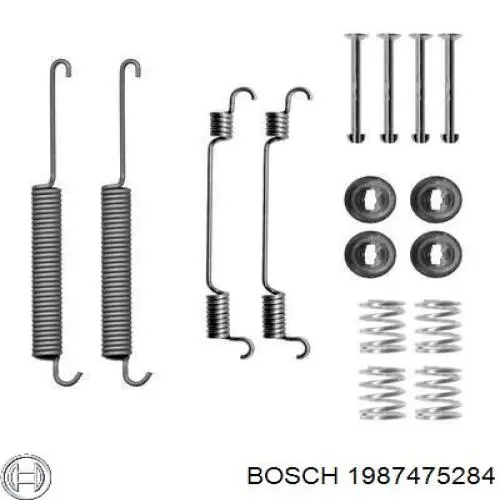 1987475284 Bosch монтажный комплект задних барабанных колодок