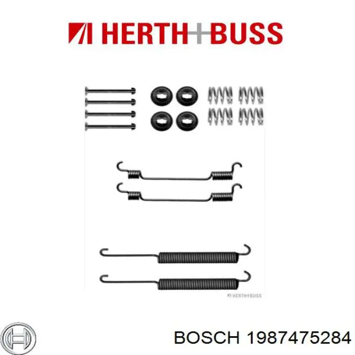 Kit de montaje, zapatas de freno traseras 1987475284 Bosch