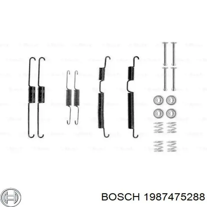 1987475288 Bosch монтажный комплект задних барабанных колодок
