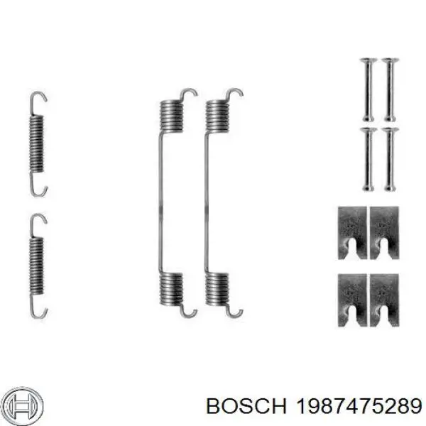 1987475289 Bosch монтажный комплект задних барабанных колодок