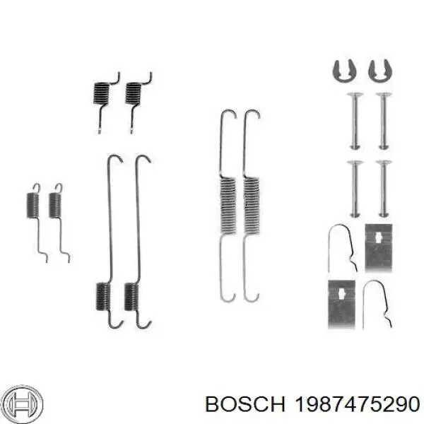 Монтажный комплект задних барабанных колодок 1987475290 Bosch