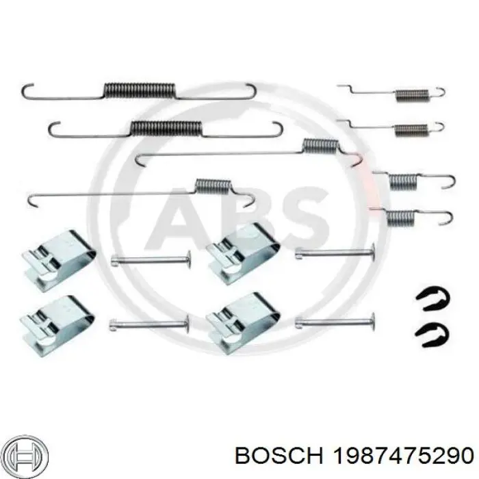 Kit de montaje, zapatas de freno traseras 1987475290 Bosch