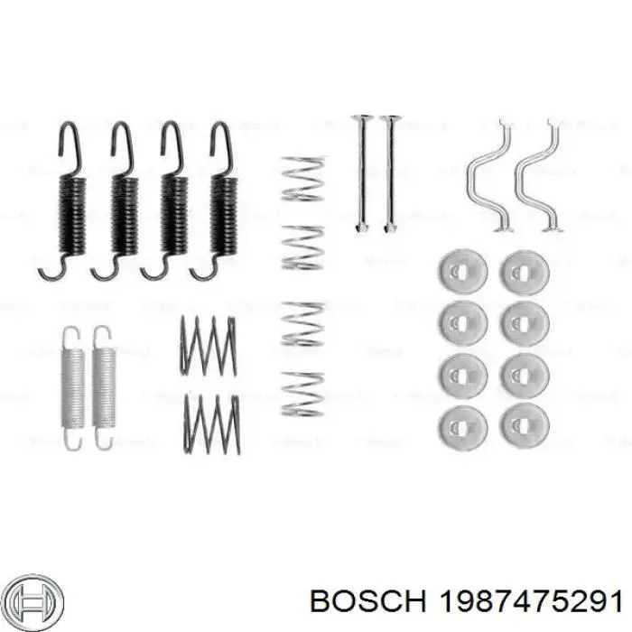 Монтажный комплект задних барабанных колодок 1987475291 Bosch