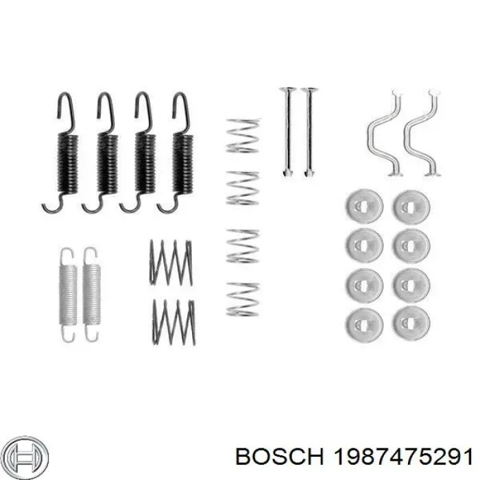 Kit de montaje, zapatas de freno traseras 1987475291 Bosch