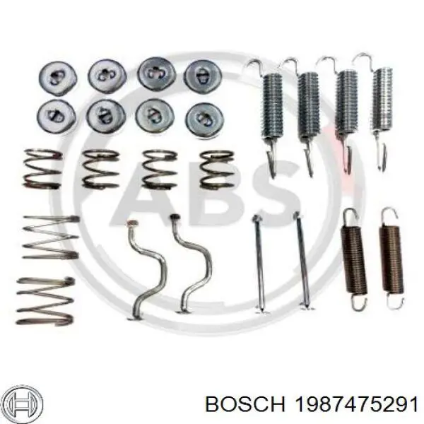 Монтажный комплект задних барабанных колодок Bosch 1987475291