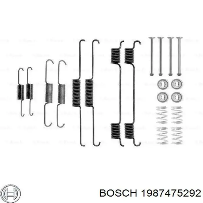 Монтажный комплект задних барабанных колодок 1987475292 Bosch