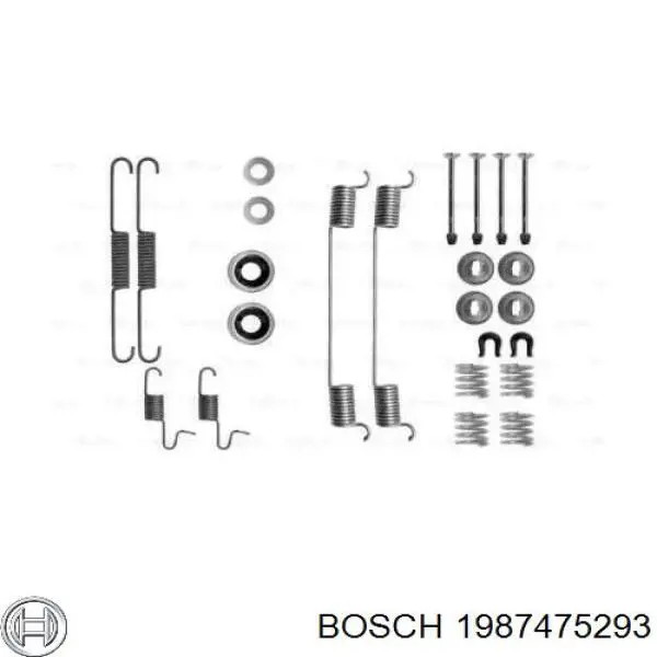 1987475293 Bosch монтажный комплект задних барабанных колодок