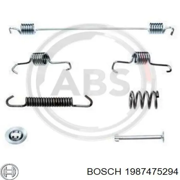 Купить 1987475294 Bosch Монтажный комплект задних барабанных колодок