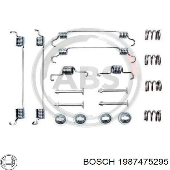 Купить 1987475295 Bosch Монтажный комплект задних барабанных колодок