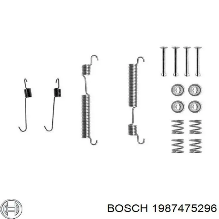 1987475296 Bosch монтажный комплект задних барабанных колодок