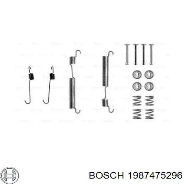 1987475296 Bosch Комплект монтажный задних барабанных колодок