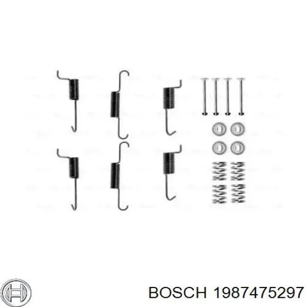 1987475297 Bosch монтажный комплект задних барабанных колодок