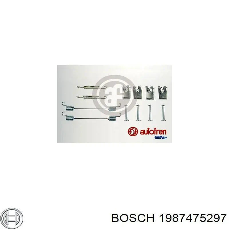 Установочный комплект задних барабанных колодок Bosch 1987475297 цена, от 6.80 USD