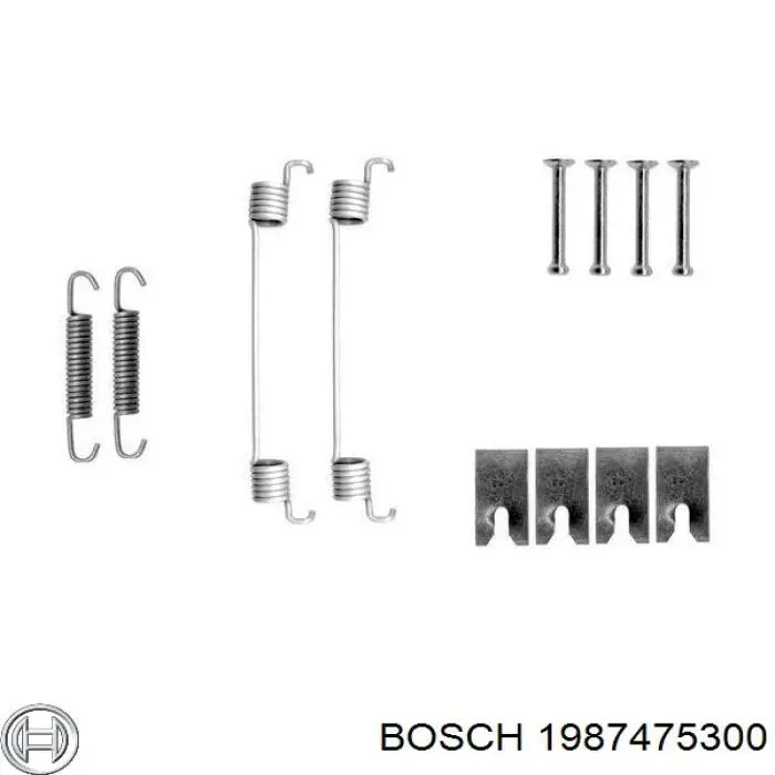 1987475300 Bosch монтажный комплект задних барабанных колодок