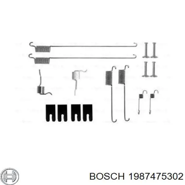 1987475302 Bosch монтажный комплект задних барабанных колодок
