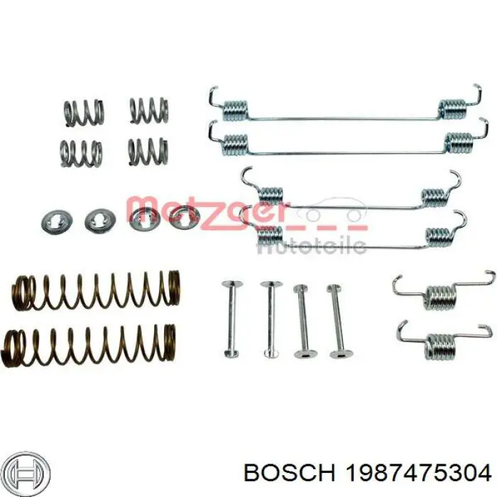 Монтажный комплект задних барабанных колодок Bosch 1987475304