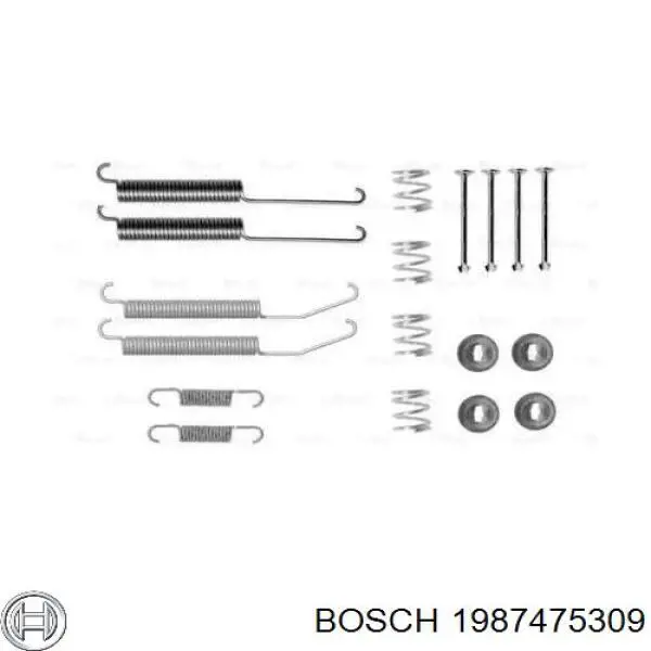 1987475309 Bosch монтажный комплект задних барабанных колодок