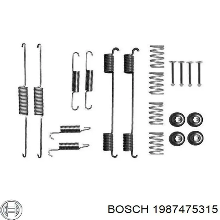 Монтажный комплект задних барабанных колодок 1987475315 Bosch